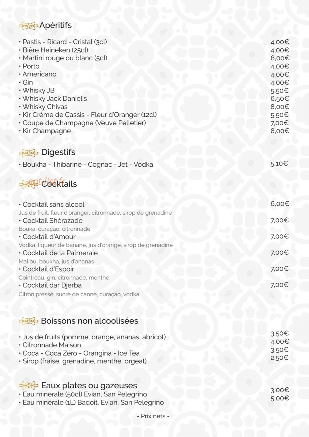 Le Bizerte — carte page 3