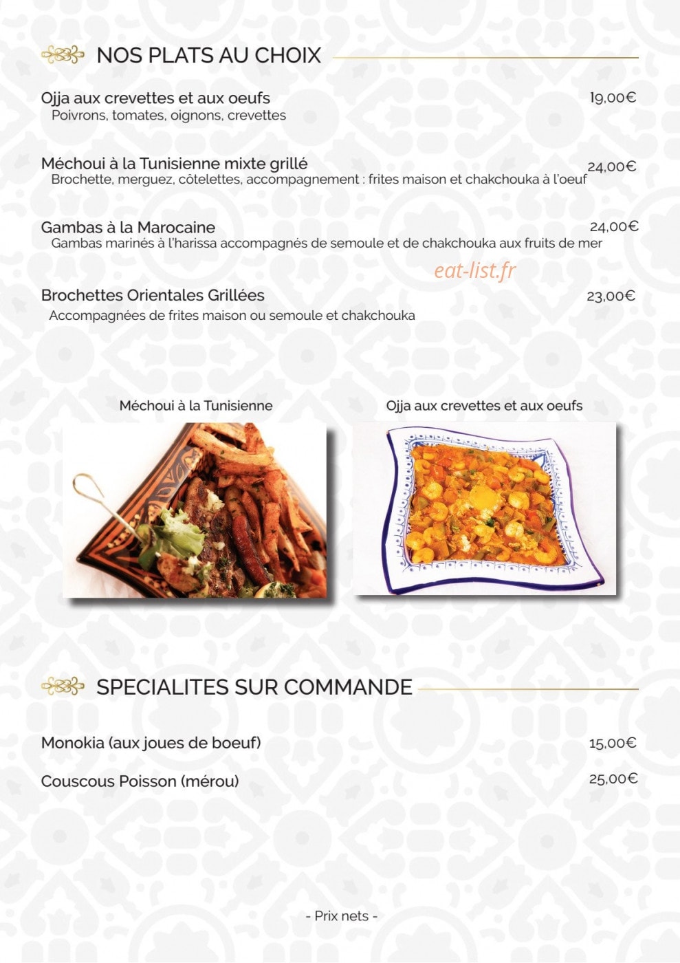 Le Bizerte — carte page 6