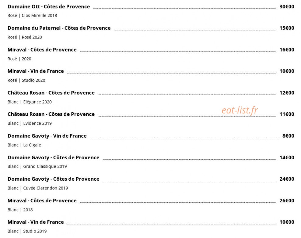 Le Bouchon — carte page 14