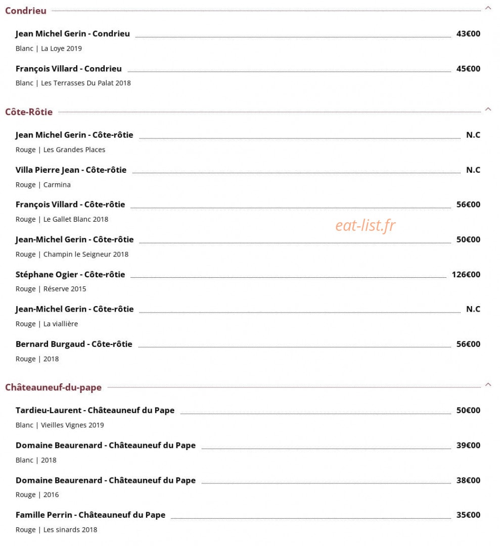 Le Bouchon — carte page 19