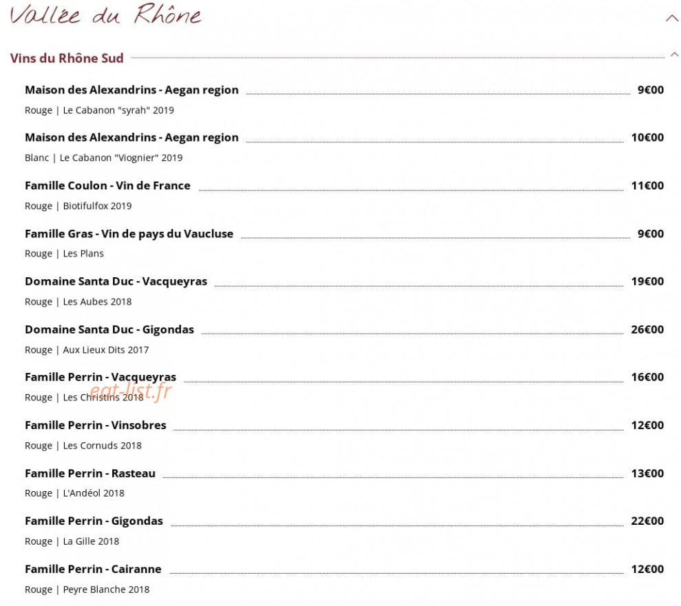 Le Bouchon — carte page 16