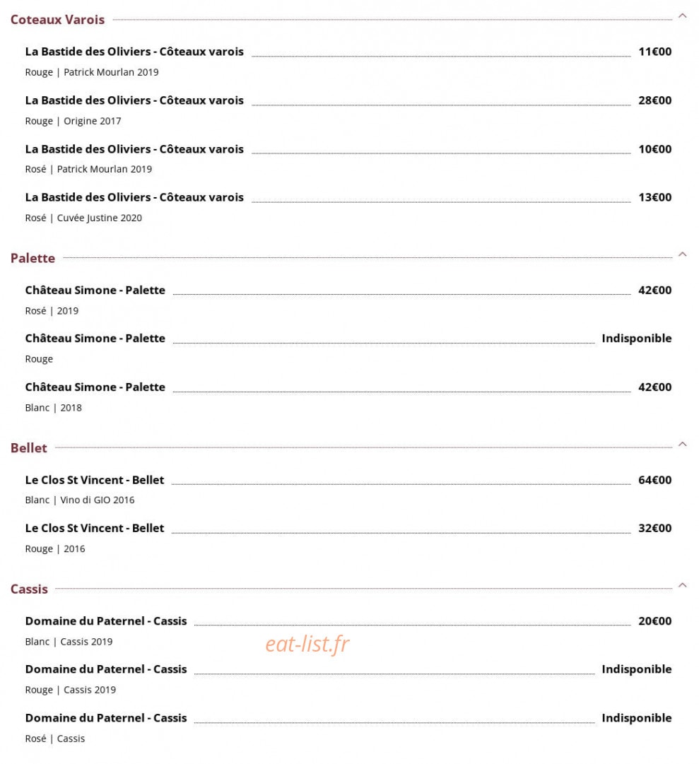 Le Bouchon — carte page 12