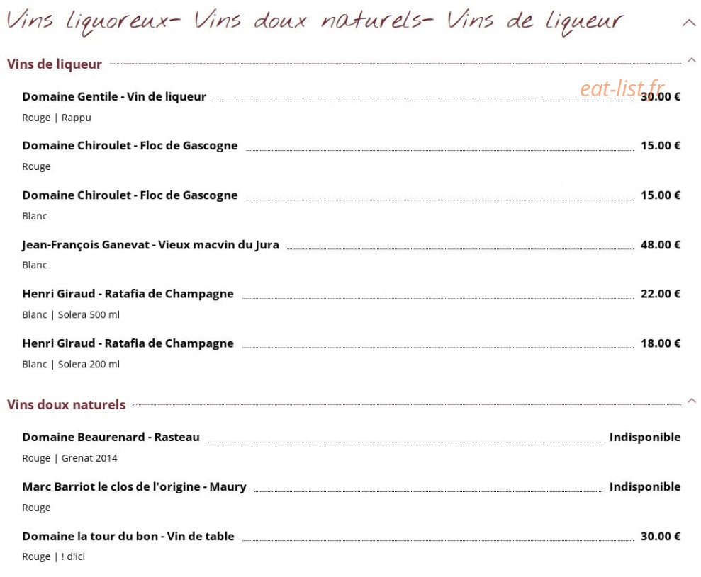 Le Bouchon — carte page 4