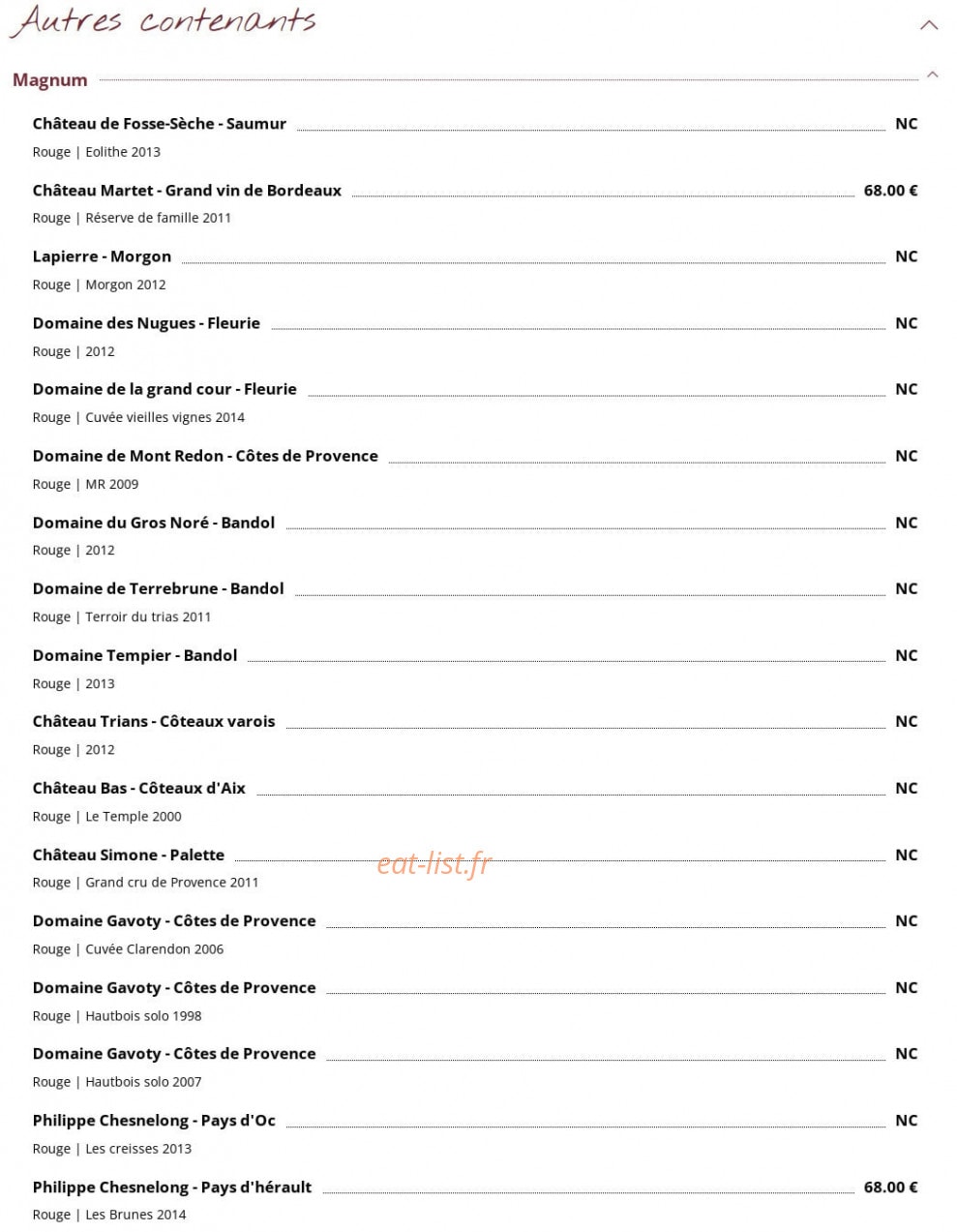 Le Bouchon — carte page 23