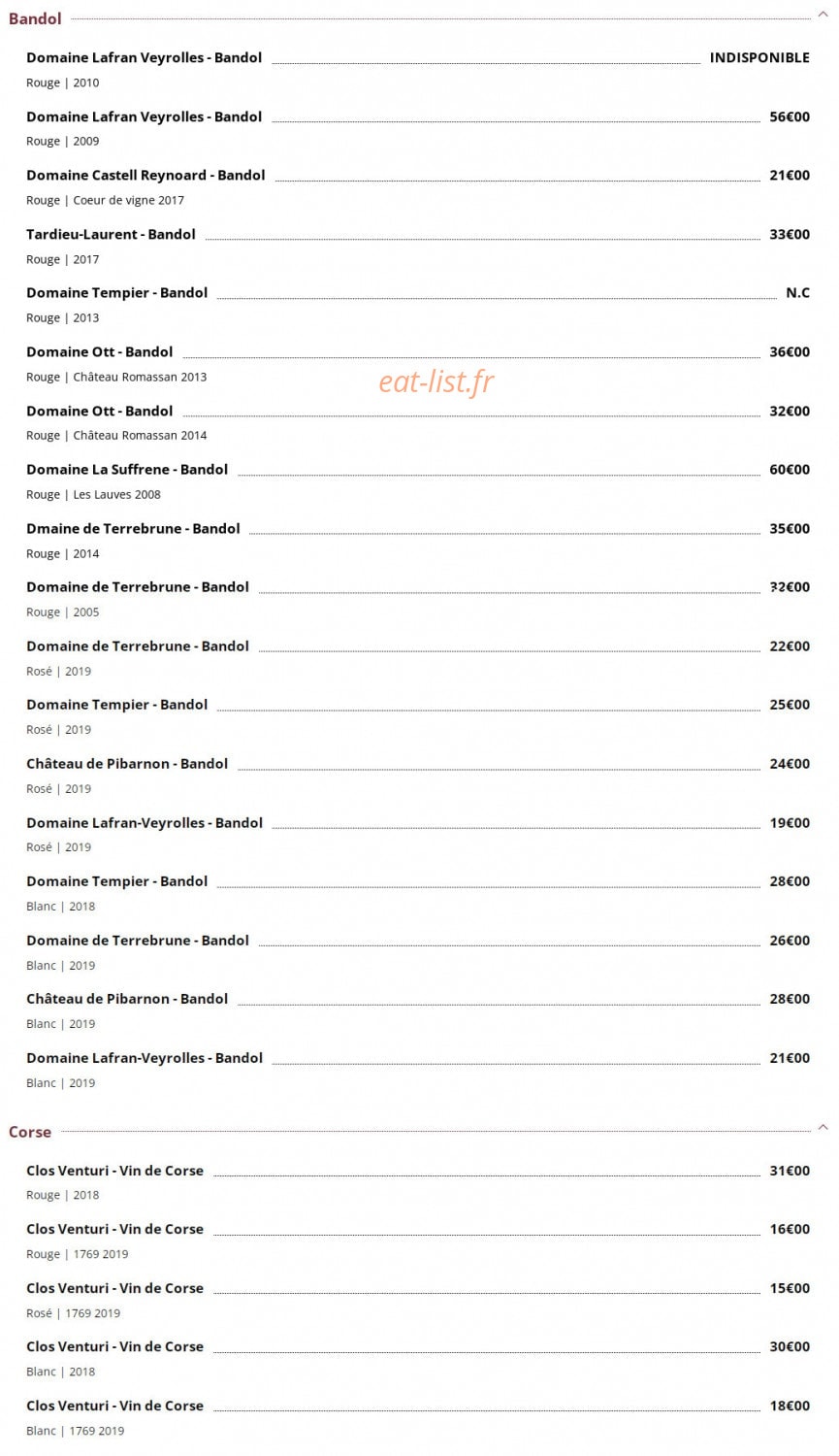 Le Bouchon — carte page 15