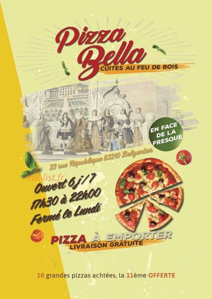 Pizza Bella — carte page 1