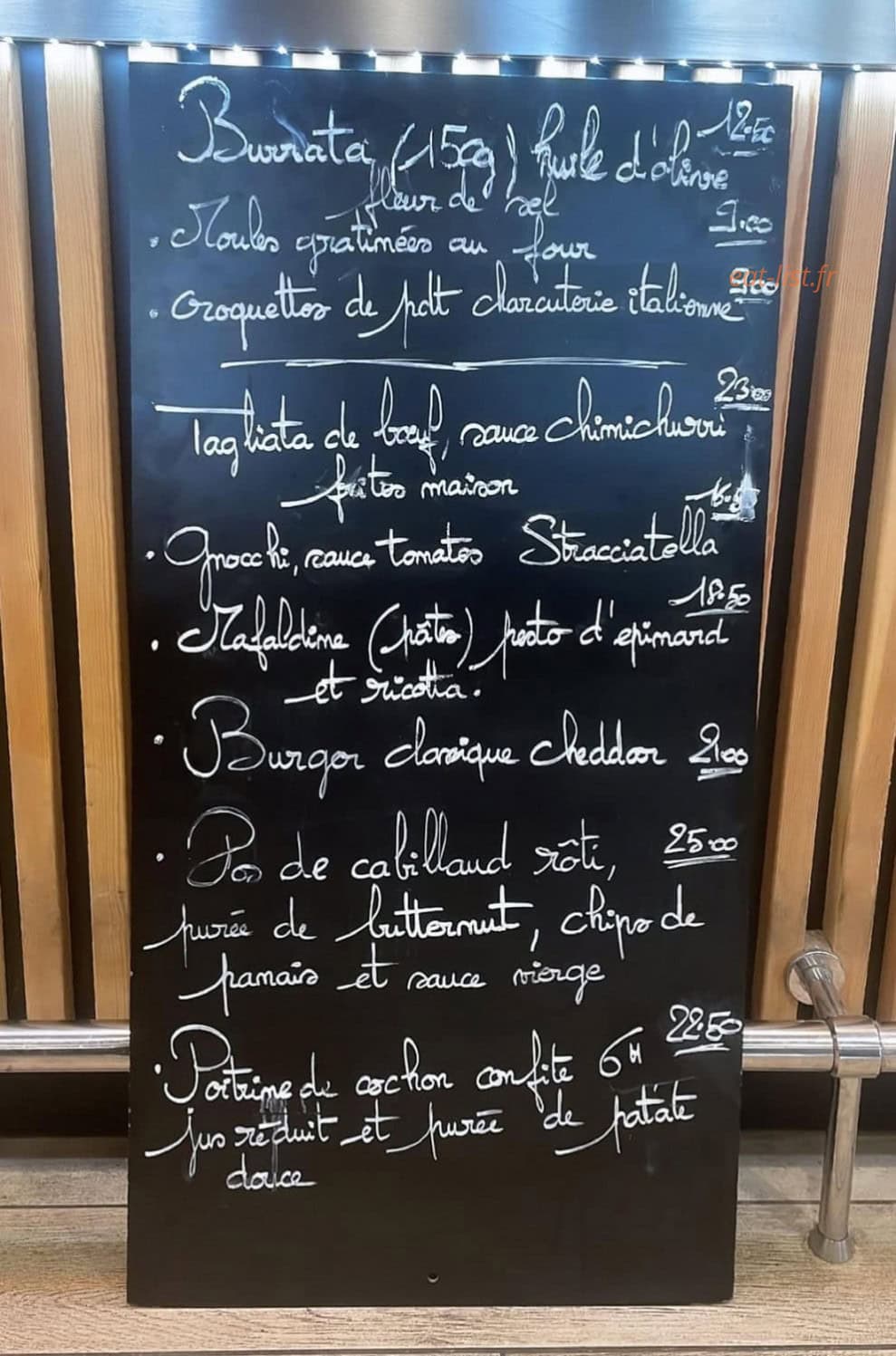 Bistrot du marché — carte page 1