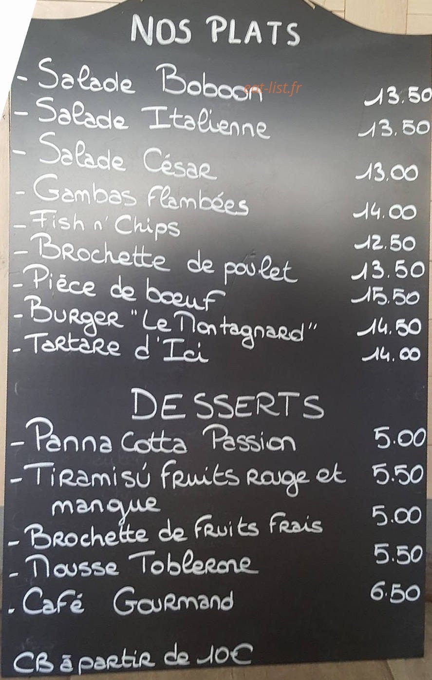 Café De La Place — carte page 1