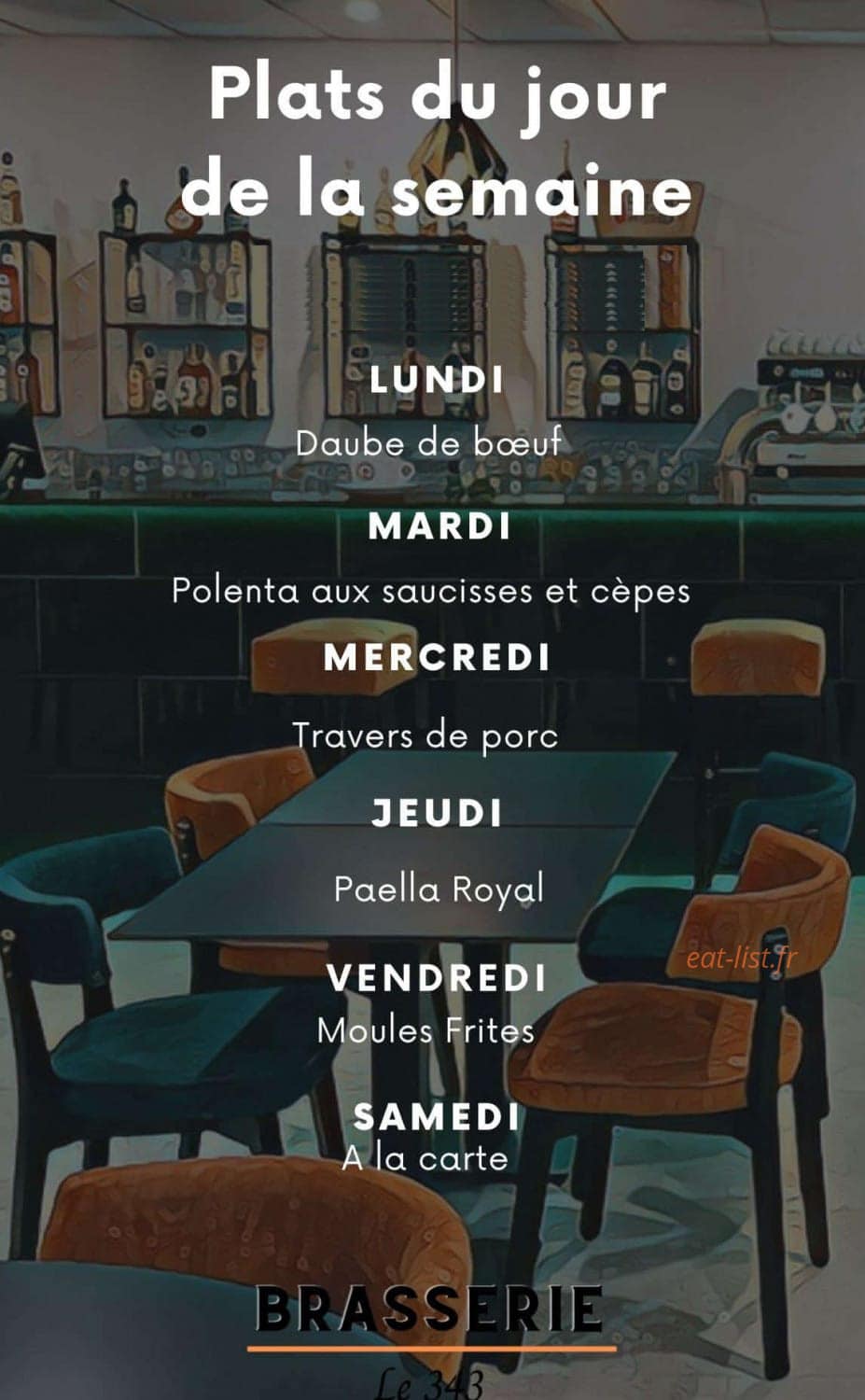 Brasserie le 343 — carte page 1