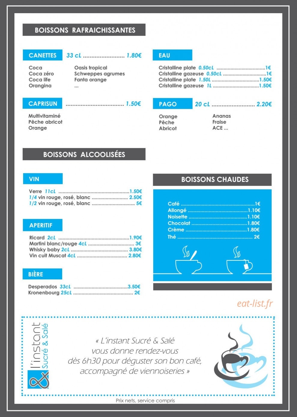 L'Instant Sucré Salé — carte page 2