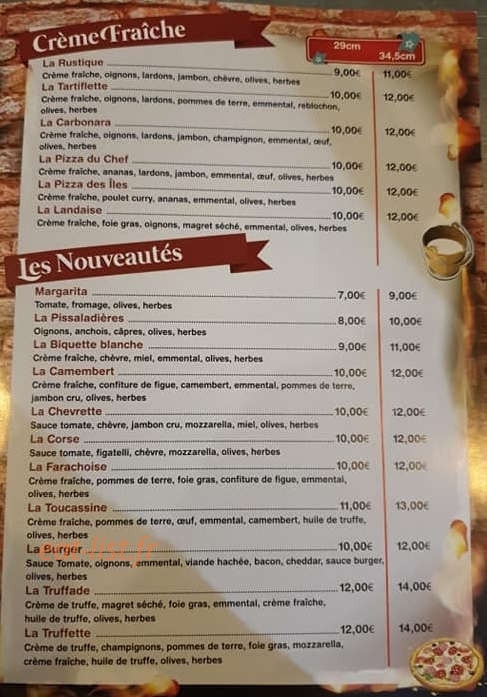 Geoffrey pizza — carte page 3