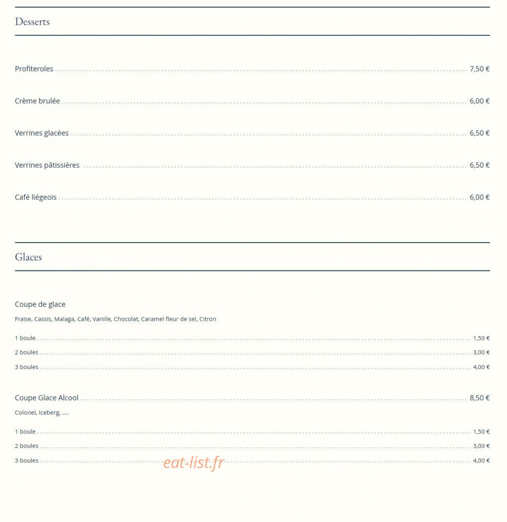 Bistrot de la venue — carte page 2