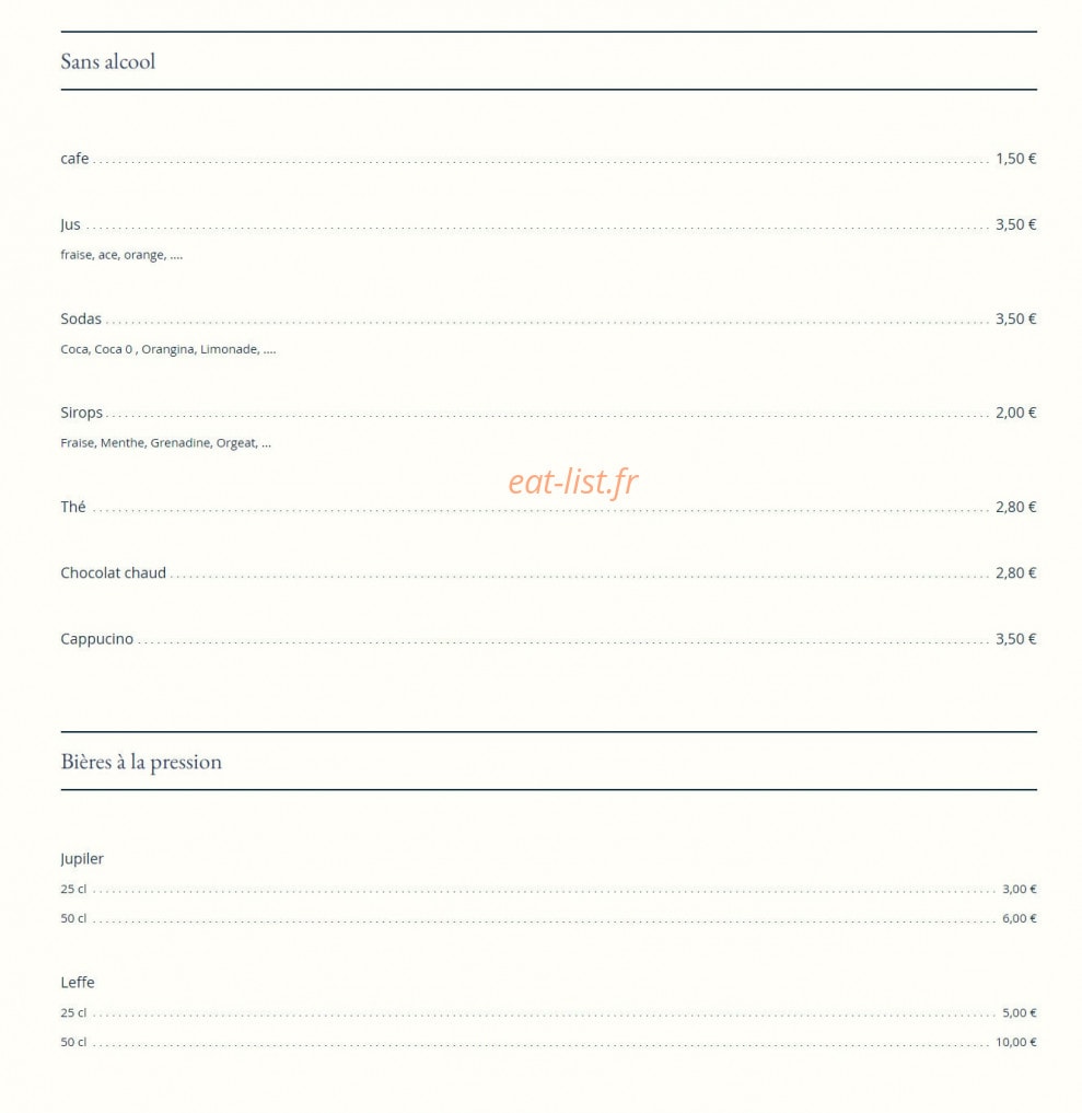 Bistrot de la venue — carte page 3