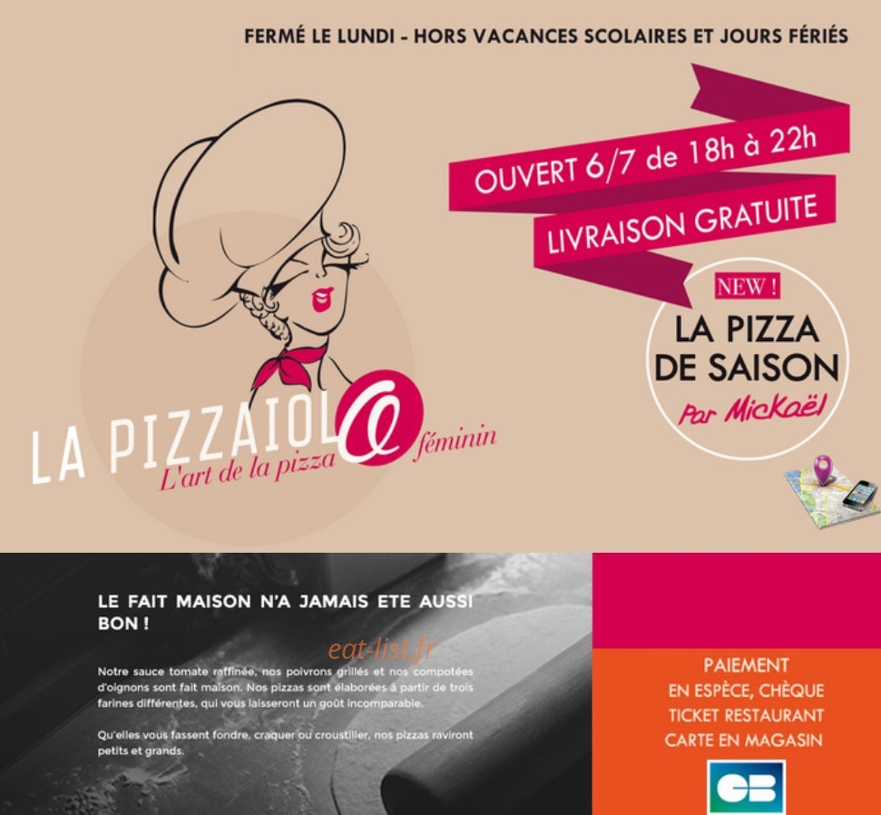 La Pizzaïola — carte page 1