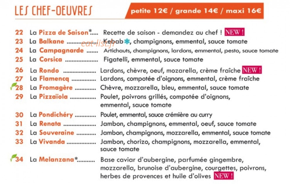 La Pizzaïola — carte page 3
