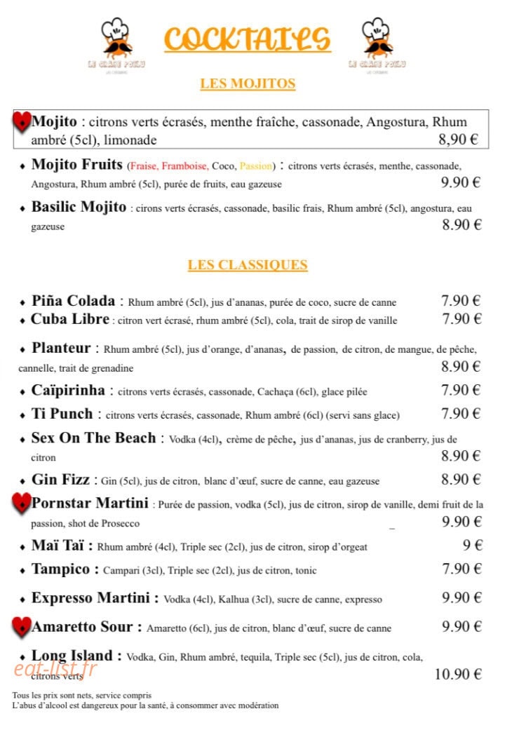 Le Crabe Poilu — carte page 3