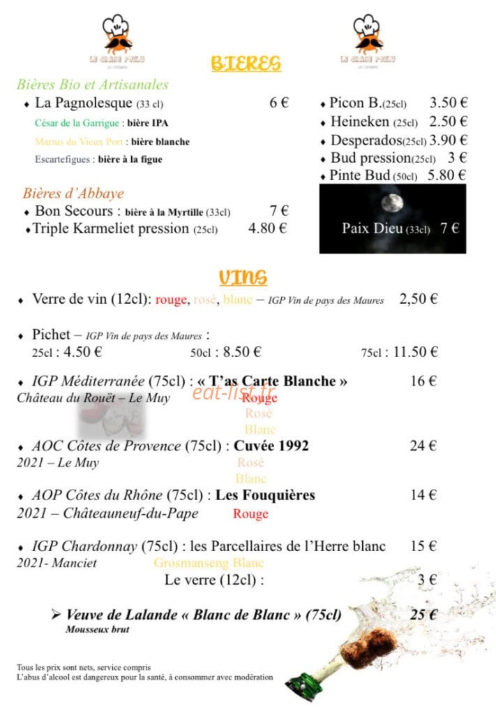 Le Crabe Poilu — carte page 4