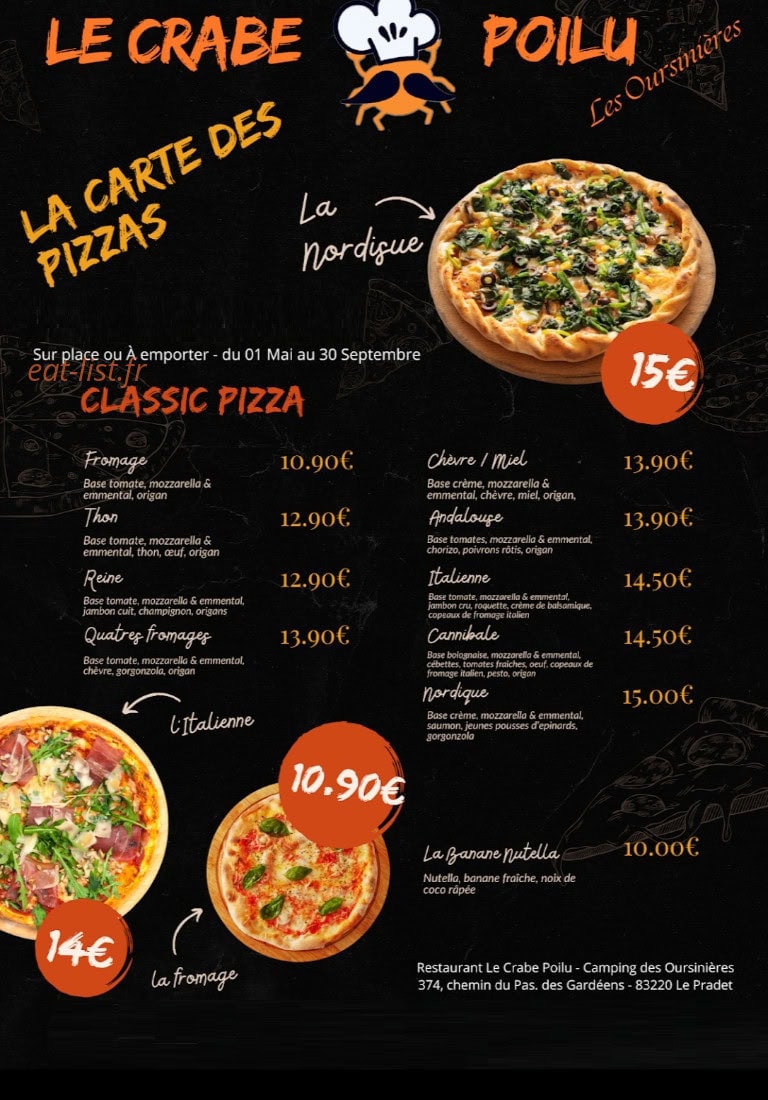 Le Crabe Poilu — carte page 2