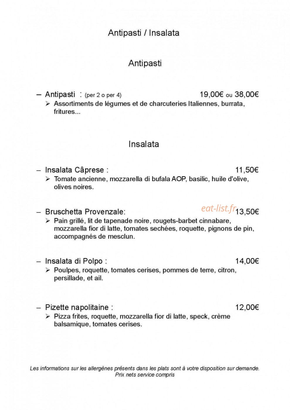 Bella Cucina — carte page 6
