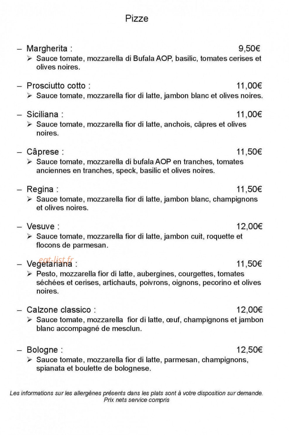 Bella Cucina — carte page 2