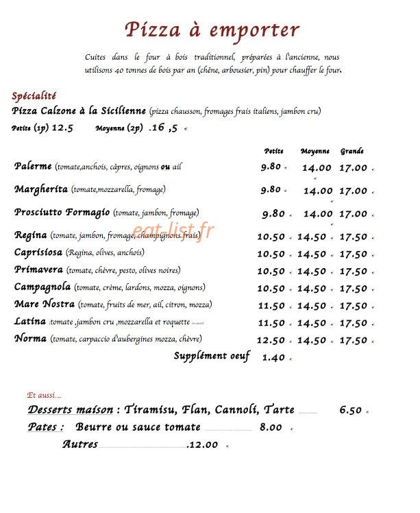 chez Sylvia — carte page 1