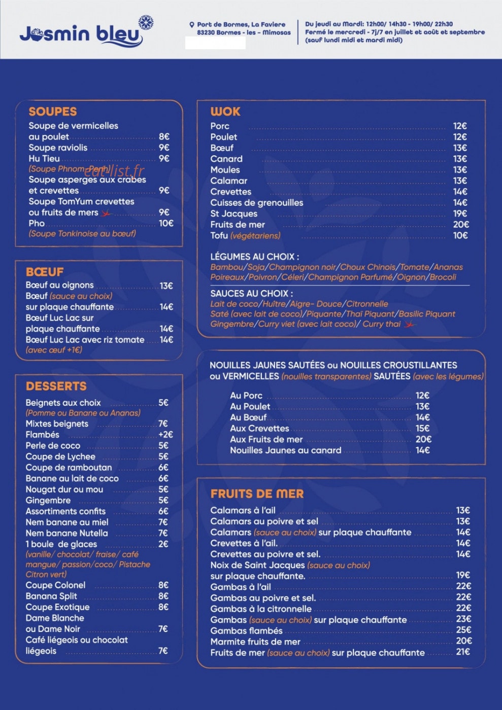 Jasmin Bleue — carte page 1