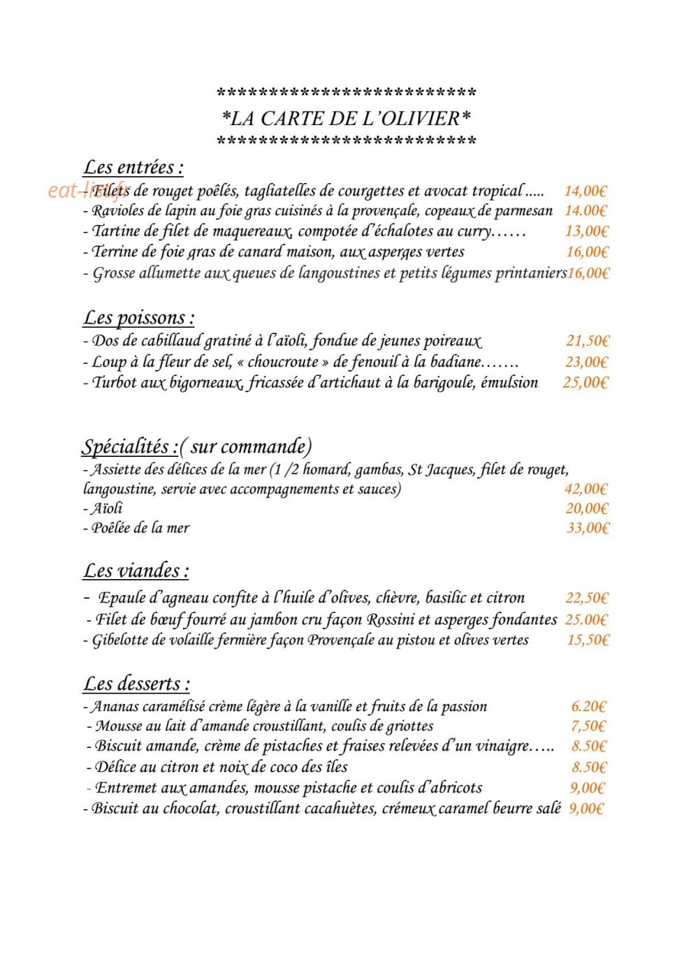 L'Olivier — carte page 1