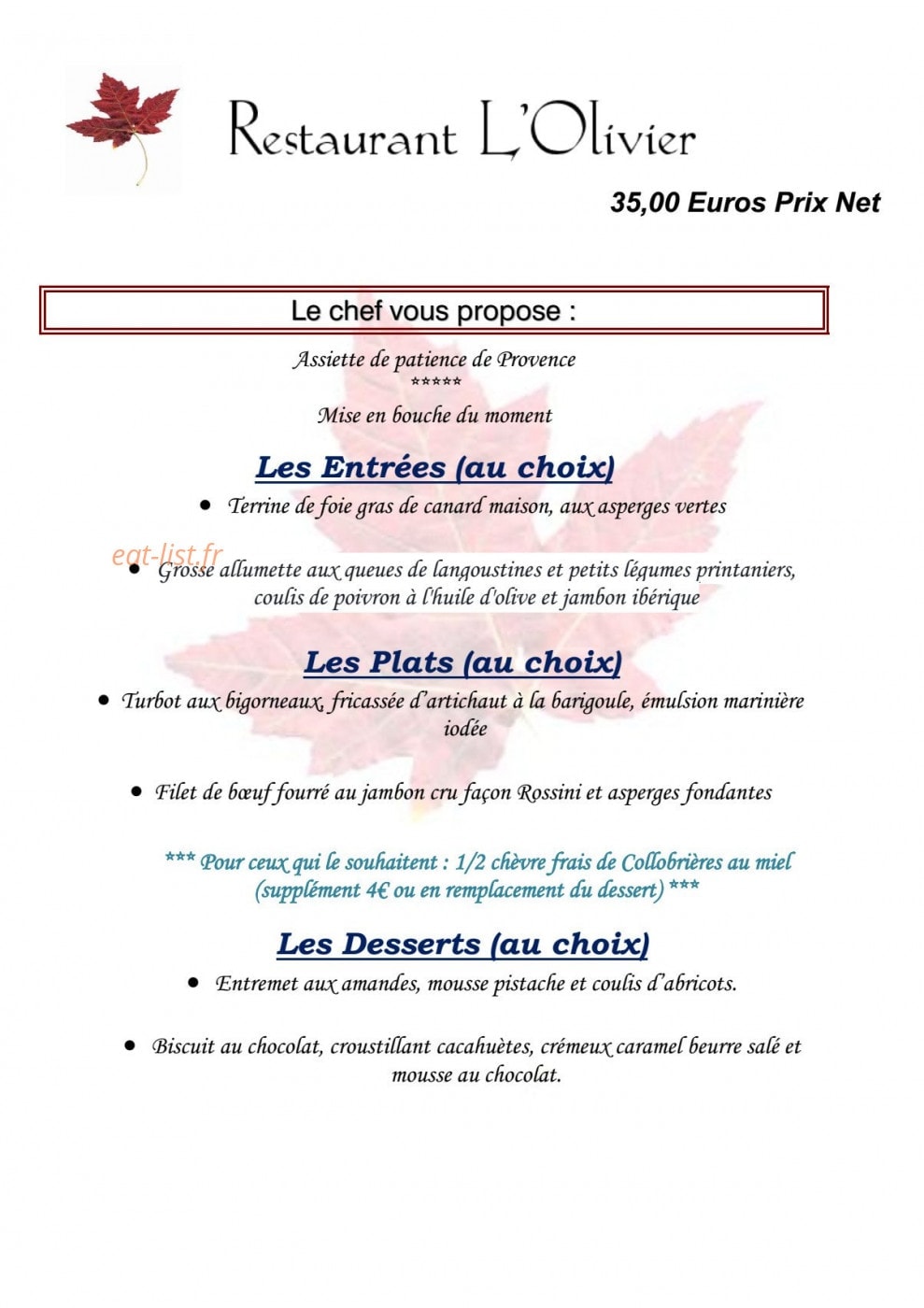 L'Olivier — carte page 4