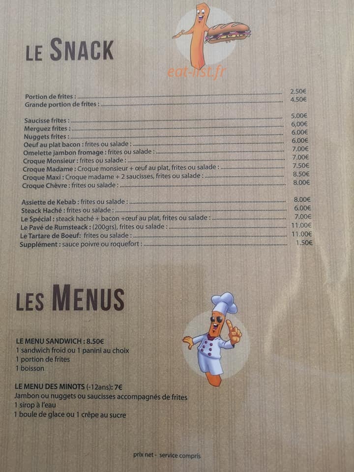 La Frite — carte page 2