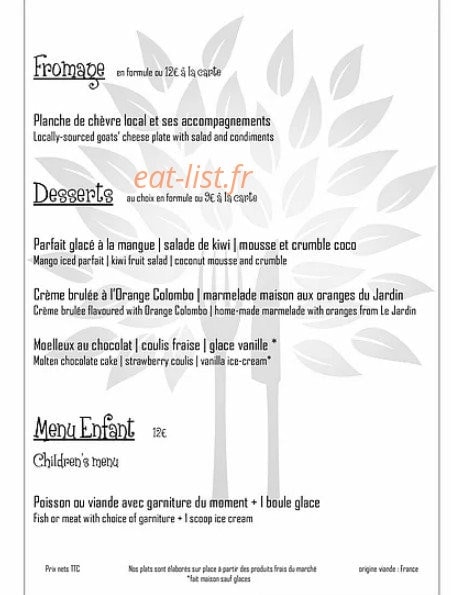 Le Jardin — carte page 2