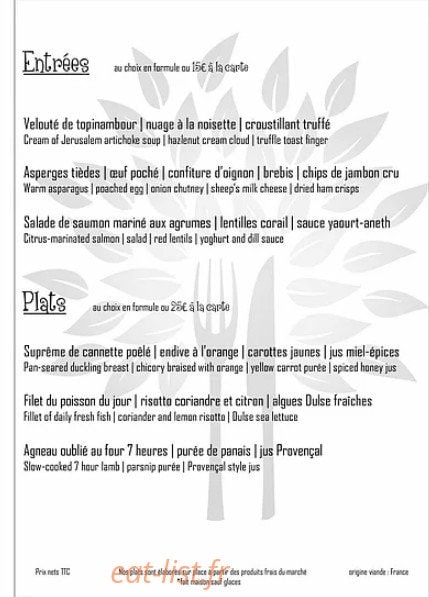 Le Jardin — carte page 1