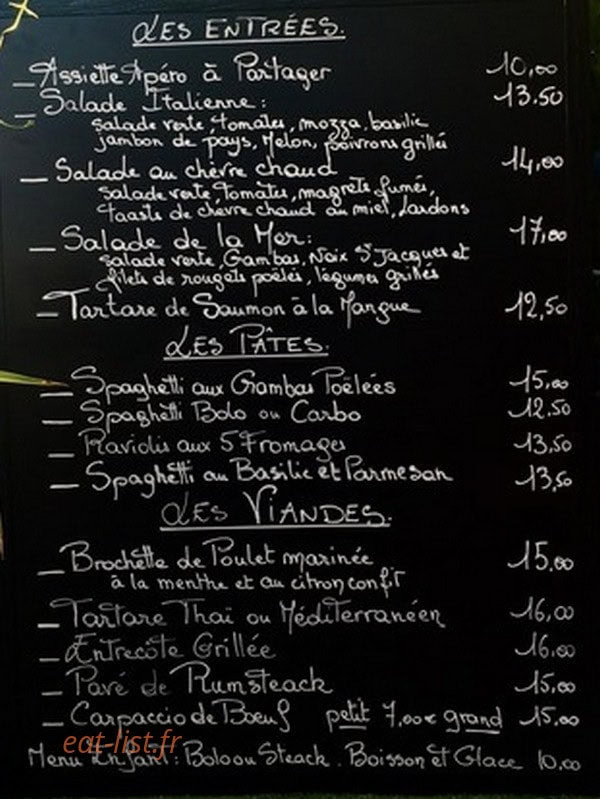 Le petit resto du Cigalou — carte page 1