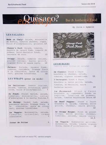 Le Quésaco? — carte page 1