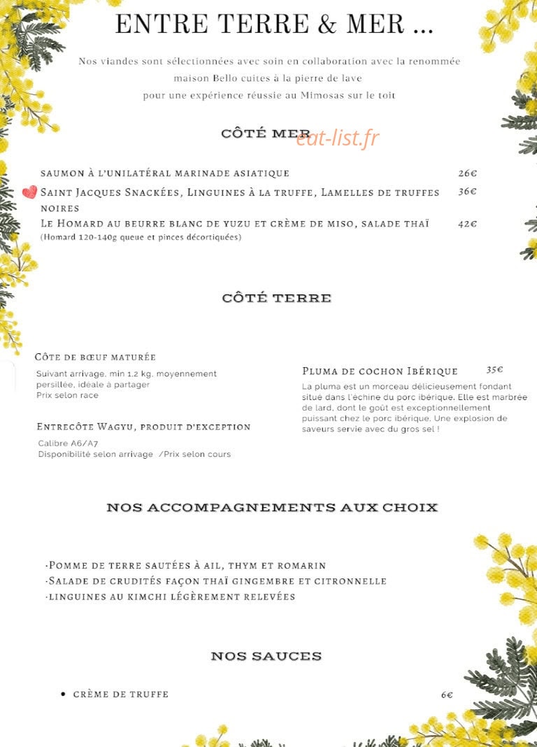 Mimosas sur le Toit — carte page 2