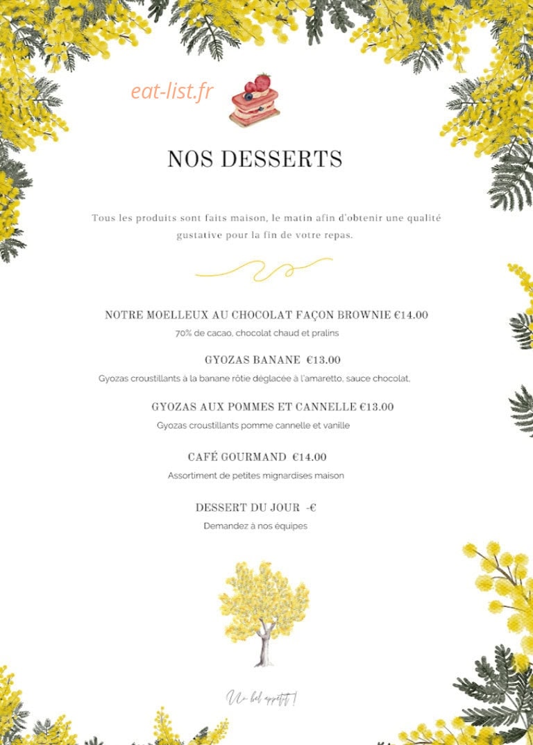 Mimosas sur le Toit — carte page 13