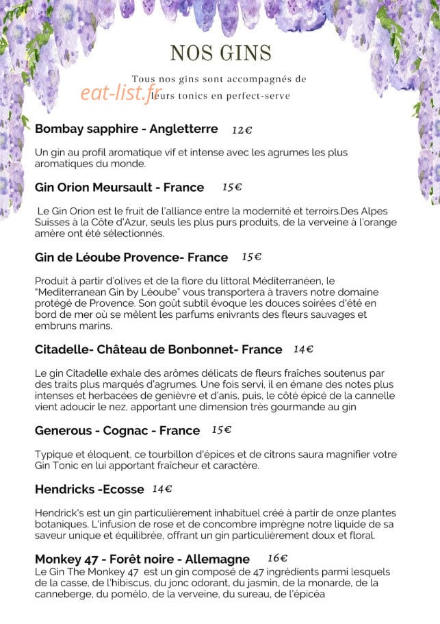 Mimosas sur le Toit — carte page 7