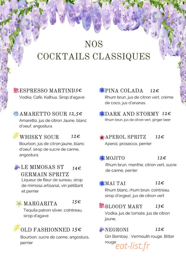 Mimosas sur le Toit — carte page 6