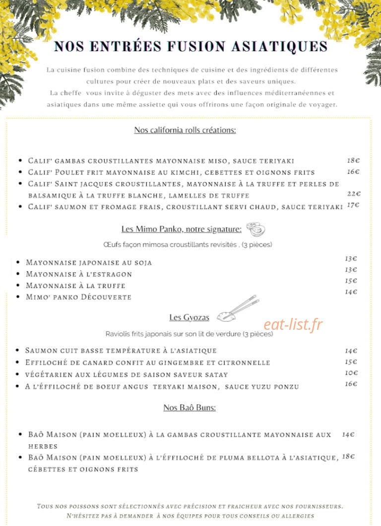 Mimosas sur le Toit — carte page 1
