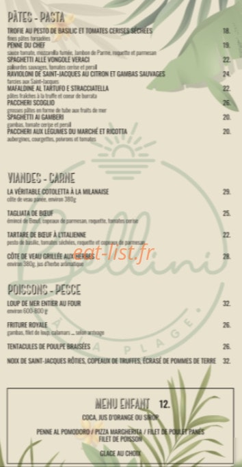 Bellini Plage — carte page 2