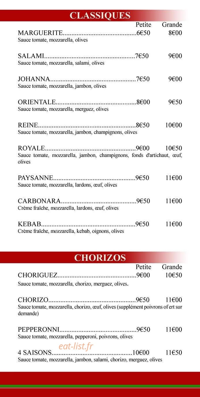 Heraclea Pizza — carte page 2