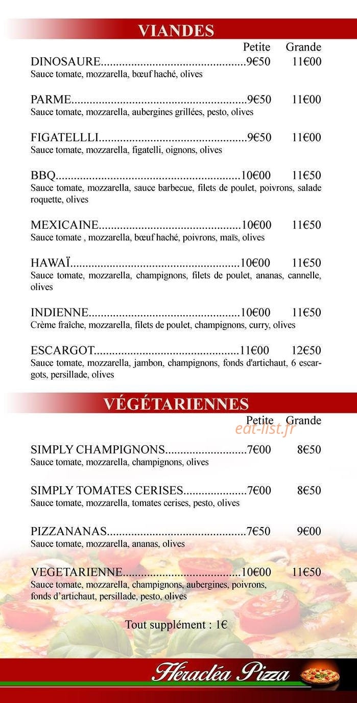 Heraclea Pizza — carte page 4