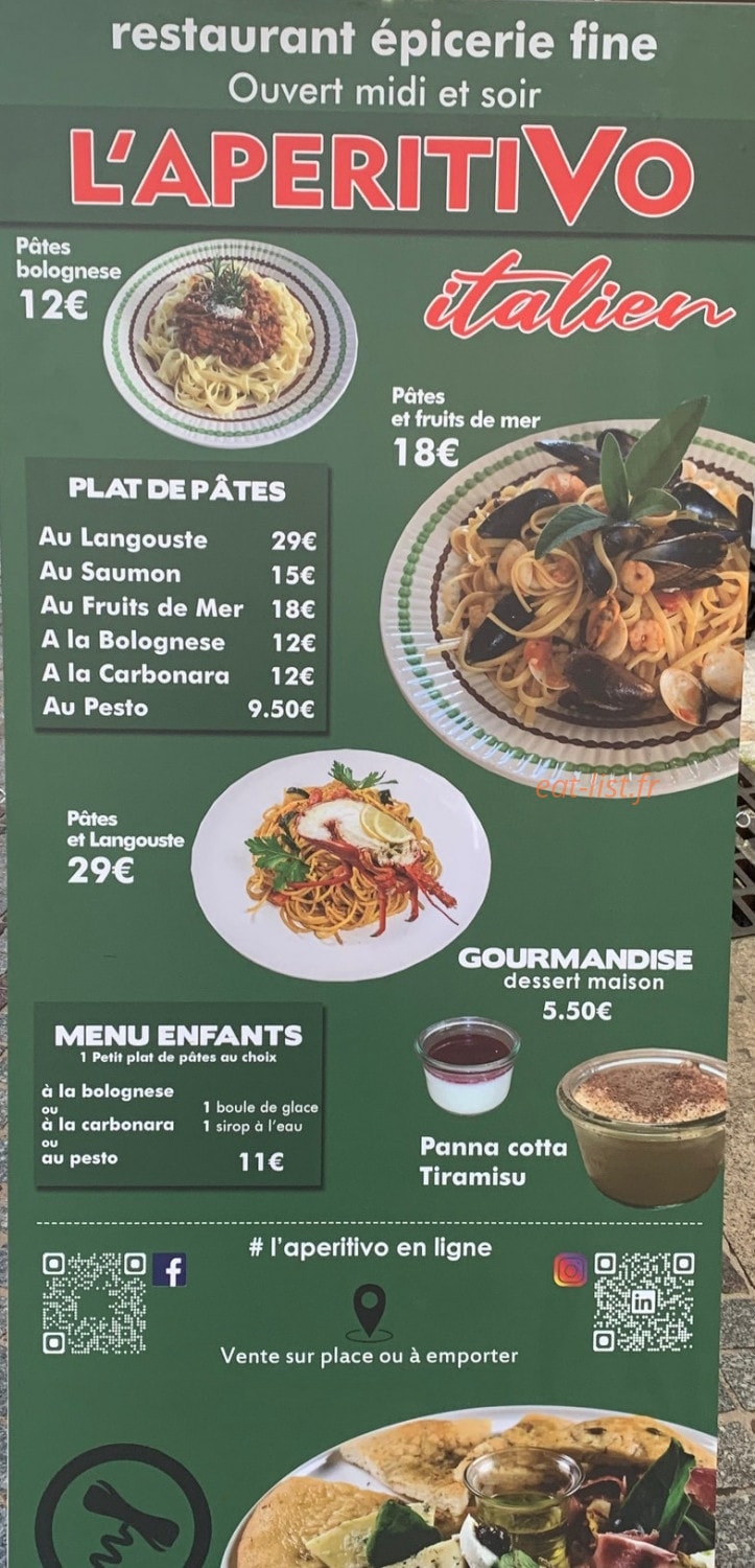L'Aperitivo — carte page 1