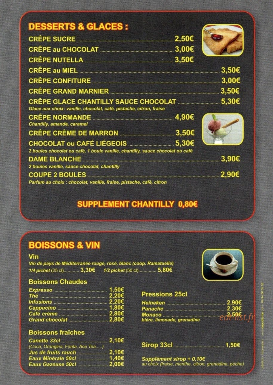 La grignoterie — carte page 4