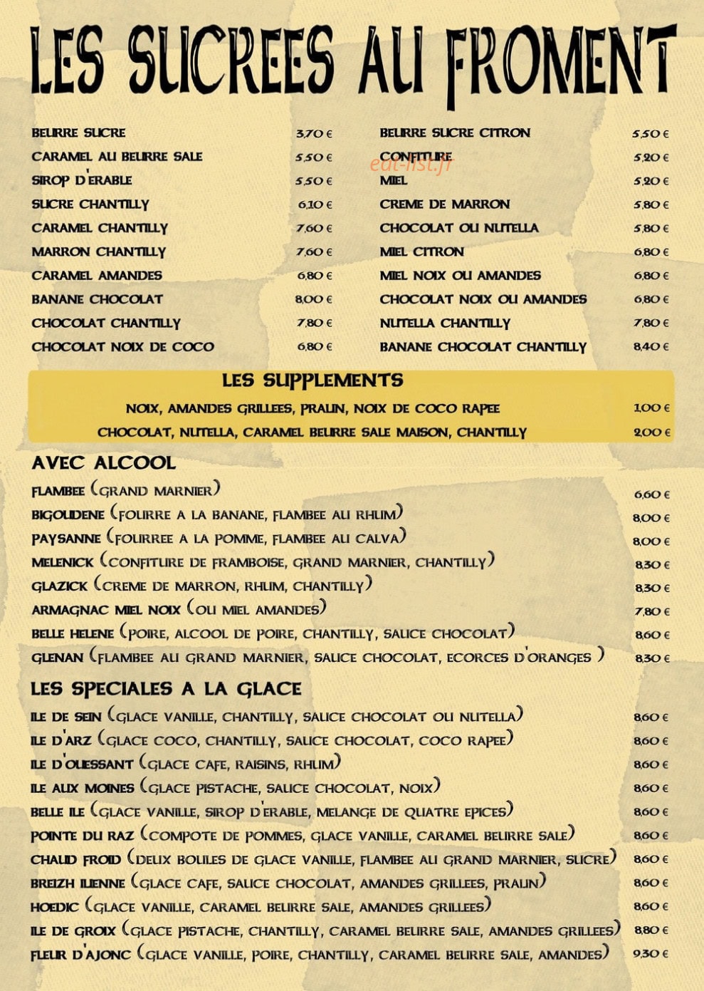 La Petite Creperie — carte page 3