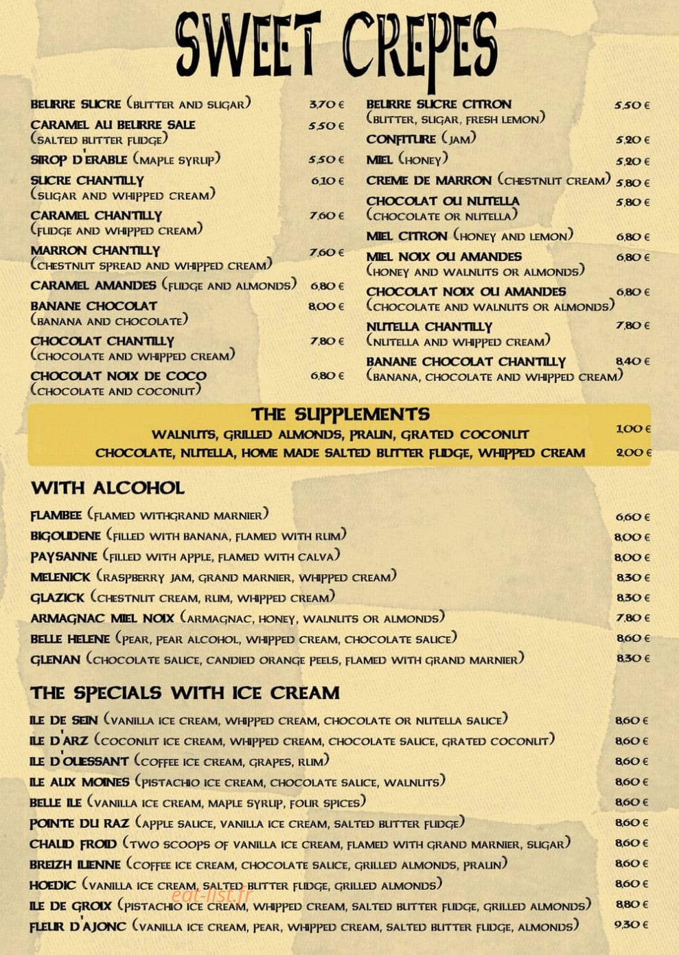 La Petite Creperie — carte page 4
