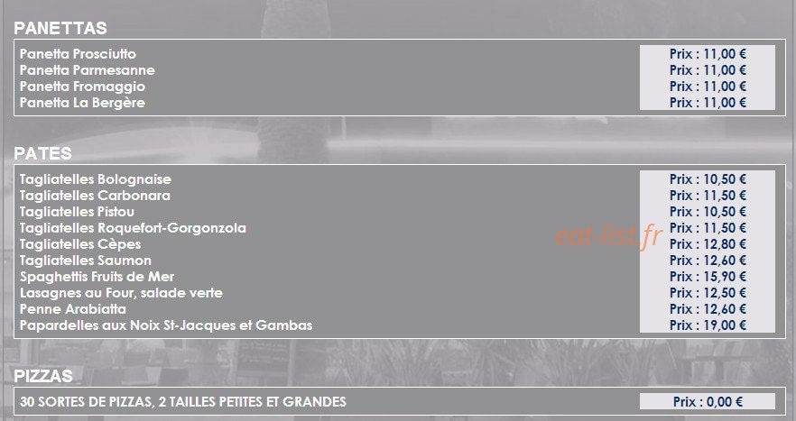 Le Pizzaiole — carte page 2