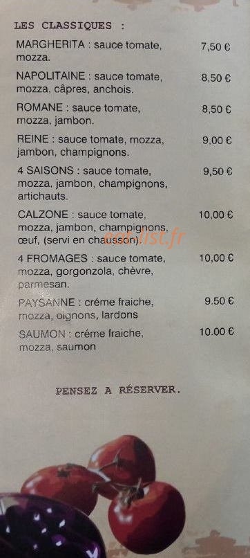 Les Delices des Palmiers — carte page 2