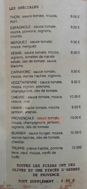 Les Delices des Palmiers — carte page 3