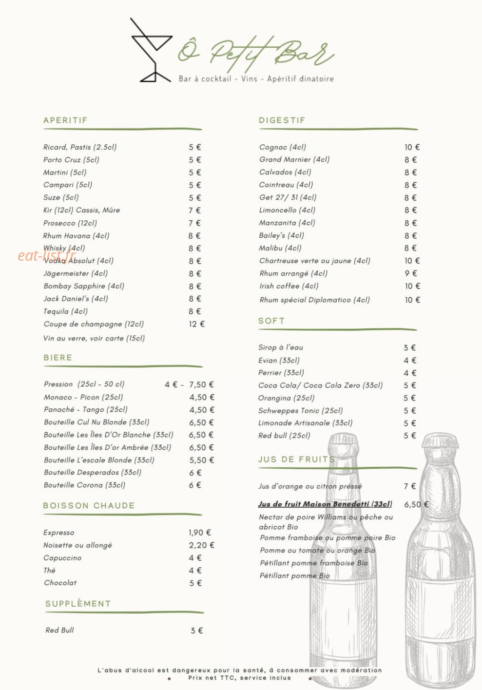 Ô Petit Bar — carte page 3
