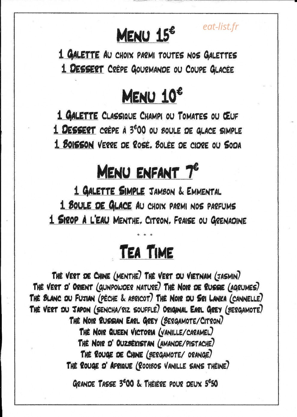 Carte et menu de Au Petit Gourmand à La Londe les Maures — Menus